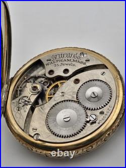 1918 Waltham 15J Pocket Watch Urn Dial Fahys Bristol GF Case Runs Great