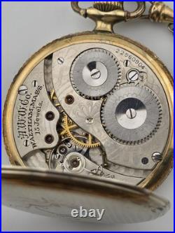 1918 Waltham 15J Pocket Watch Urn Dial Fahys Bristol GF Case Runs Great