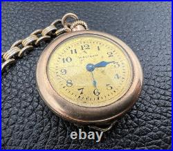 1918 Waltham 6/0s 15j Sapphire Model 1912 Pocket Watch Wristwatch Fahys Case