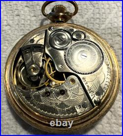 1919 Elgin Pocket Watch 20 Year GF Open Face Case Size 12 with15 Jewel Movement