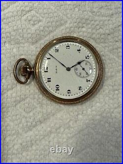 1919 Elgin Pocket Watch 20 Year GF Open Face Case Size 12 with15 Jewel Movement