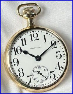 1919 Waltham 16s 23j Grade Vanguard Model 1908 RR Pocket Watch Nice 10K GF Case