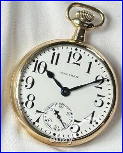 1919 Waltham 16s 23j Grade Vanguard Model 1908 RR Pocket Watch Nice 10K GF Case