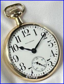 1919 Waltham 16s 23j Grade Vanguard Model 1908 RR Pocket Watch Nice 10K GF Case