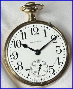 1919 Waltham 16s 23j Grade Vanguard Model 1908 RR Pocket Watch Nice 10K GF Case