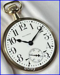 1919 Waltham 16s 23j Grade Vanguard Model 1908 RR Pocket Watch Nice 10K GF Case