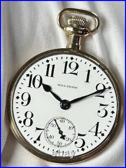 1919 Waltham 16s 23j Grade Vanguard Model 1908 RR Pocket Watch Nice 10K GF Case