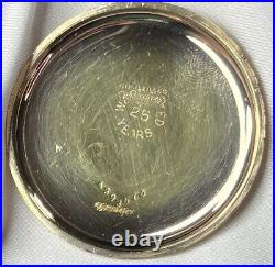 1919 Waltham 16s 23j Grade Vanguard Model 1908 RR Pocket Watch Nice 10K GF Case