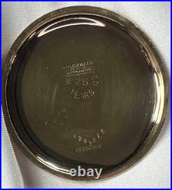 1919 Waltham 16s 23j Grade Vanguard Model 1908 RR Pocket Watch Nice 10K GF Case