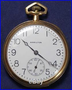 1920 Hamilton 900 12s 19j Pocket Watch 14k Gold Swing-Out Case