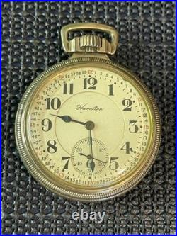1920 Hamilton 992 RR Pocket Watch 16s 21j Model 2 10k GF Keystone Case Runs