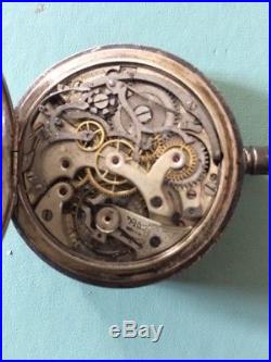 1920s Chronograph Sliver Cased Pocket Watch for repair or parts