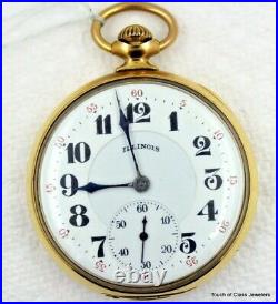 1921 Illinois 23 jewel Sangamo Special Railroad Pocket Watch in 14k GF case