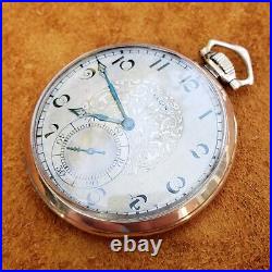 1925 Elgin Pocket Watch, Art Deco Style, 10K Gold Filled Case, Clean Condition