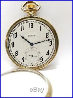 1926 Elgin Size 12s 17 Jewel Pocket Watch SWCC Open Face Gold Filled Case Runs