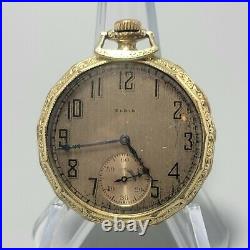 1927 Elgin Gr 345 12s 17j Pocket Watch OF PS SW Double struck Case
