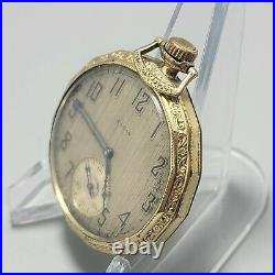 1927 Elgin Gr 345 12s 17j Pocket Watch OF PS SW Double struck Case