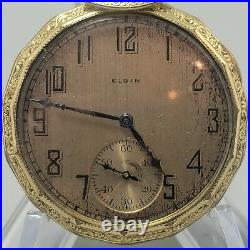 1927 Elgin Gr 345 12s 17j Pocket Watch OF PS SW Double struck Case