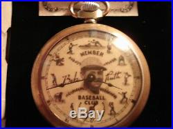 1928 16S Ingraham Baseball Babe Ruth Theme Dial & Case Runs Well