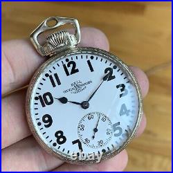 1928 Ball Grade 999P 16S 21 Jewels White Gold Filled Stirrup Case Pocket Watch