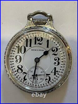 1928 Hamilton 992 Railroad Grade 21 Jewel Montgomery Dial Pocket Watch BOC Case