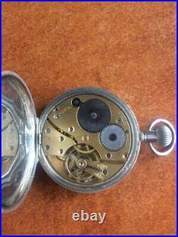 1929 Swiss made Sterling Silver Pocket Watch 51589 by Visible Dennison case