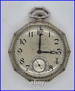 1931 Waltham 12s 17j Pocket Watch Decagon Shape 25yr Gold Filled Case