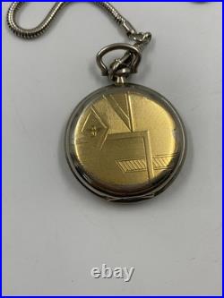 1940's Vintage Jovial Pocket Watch Full Hunter Gold Plated Art Deco Swiss Men 45