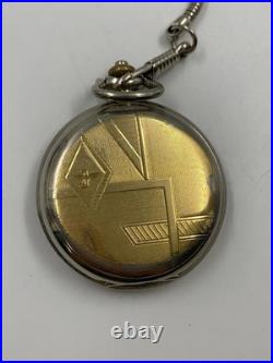 1940's Vintage Jovial Pocket Watch Full Hunter Gold Plated Art Deco Swiss Men 45