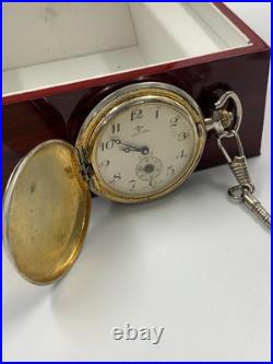 1940's Vintage Jovial Pocket Watch Full Hunter Gold Plated Art Deco Swiss Men 45