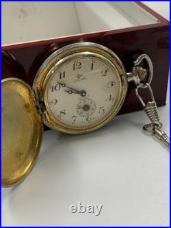 1940's Vintage Jovial Pocket Watch Full Hunter Gold Plated Art Deco Swiss Men 45