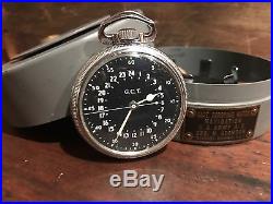 1941 Hamilton GCT 22j WWII 4992B Military Army Navigation Pocket Watch & Case