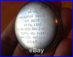 1960 Hamilton 4992b Pocket Watch, G. C. T 24hr Face, 22 J, Star Watch Case