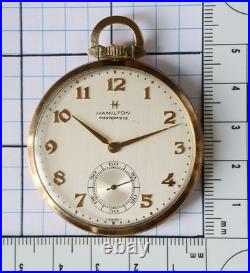 1970's Hamilton Masterpiece cal 870 (Swiss ETA 6497) POCKET WATCH GF Case RUNS