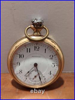 19th Century Waltham Keystone Case J Boss Gold Filled Pocket Watch Works