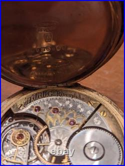 19th Century Waltham Keystone Case J Boss Gold Filled Pocket Watch Works