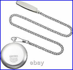 2019 New! SEIKO SAPP007 Pocket Watch with Silver Case Chain from Japan