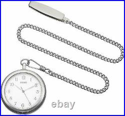 2019 New! SEIKO SAPP007 Pocket Watch with Silver Case Chain from Japan