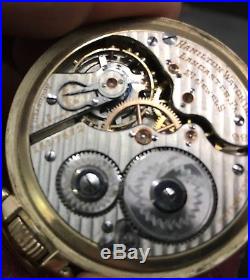 21 Jewel Hamilton 992 Rail Road Pocket Watch runs 10k rolled gold star case