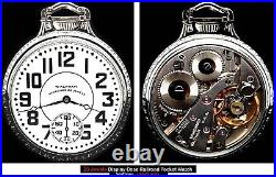 23 Jewels Silver Plated Display Case Railroad Pocket Watch Waltham VANGUARD