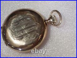 354 Elgin 15 Jewel Wind Hunter Pocket Watch 20 Yr GF Case 0s runs 5 Diamond Rose