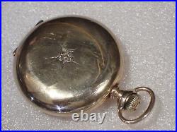 354 Elgin 15 Jewel Wind Hunter Pocket Watch 20 Yr GF Case 0s runs 5 Diamond Rose