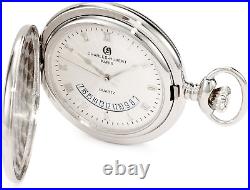 3900-W Classic Collection Polished Finish Hunter Case Quartz Pocket Watch
