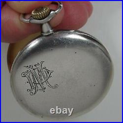 3906 HIGH QUALITY M P OMEGA POCKET WATCH GRAND PRIX silver case PARIS 1900