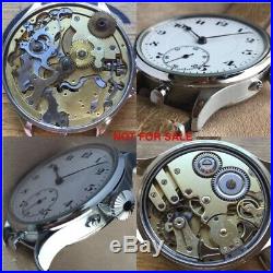 49 mm NEW STAINLESS STEEL POLISHED CASE + CROWN Pocket Watch Movement