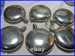 6 -18 size pocket watch cases/they are silveroid / steel cases/all need some TLC