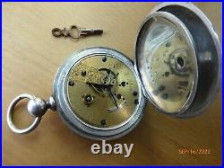 74,970 Antique Unique ELGIN 18s National Dueber COIN SILVER Pocket Watch Runs