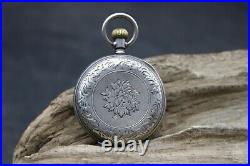 875 Silver Hunter Cased Pocket Watch George Favre-jacot Locle Grand Prix (s3o)