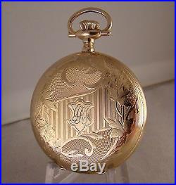 98 YEARS OLD ILLINOIS WOLVERINE 14k GOLD FILLED HUNTER CASE 16s POCKET WATCH