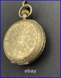 9ct Gold Pocket Watch / Pendant For Repair Engraved Case In Good Condition